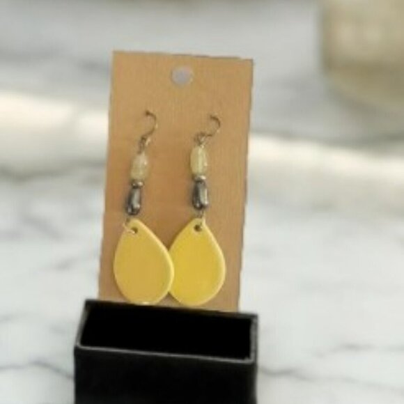 Quartz, Black Onyx Set of Earrings - New - Hand Crafted - Evening - Picture 2 of 2